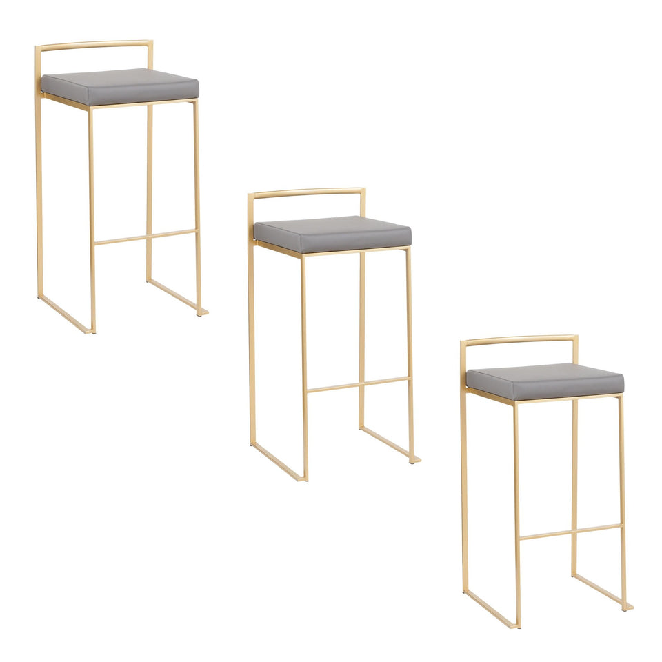 Fuji Stacker 30" Fixed-Height Barstool - Set of 3