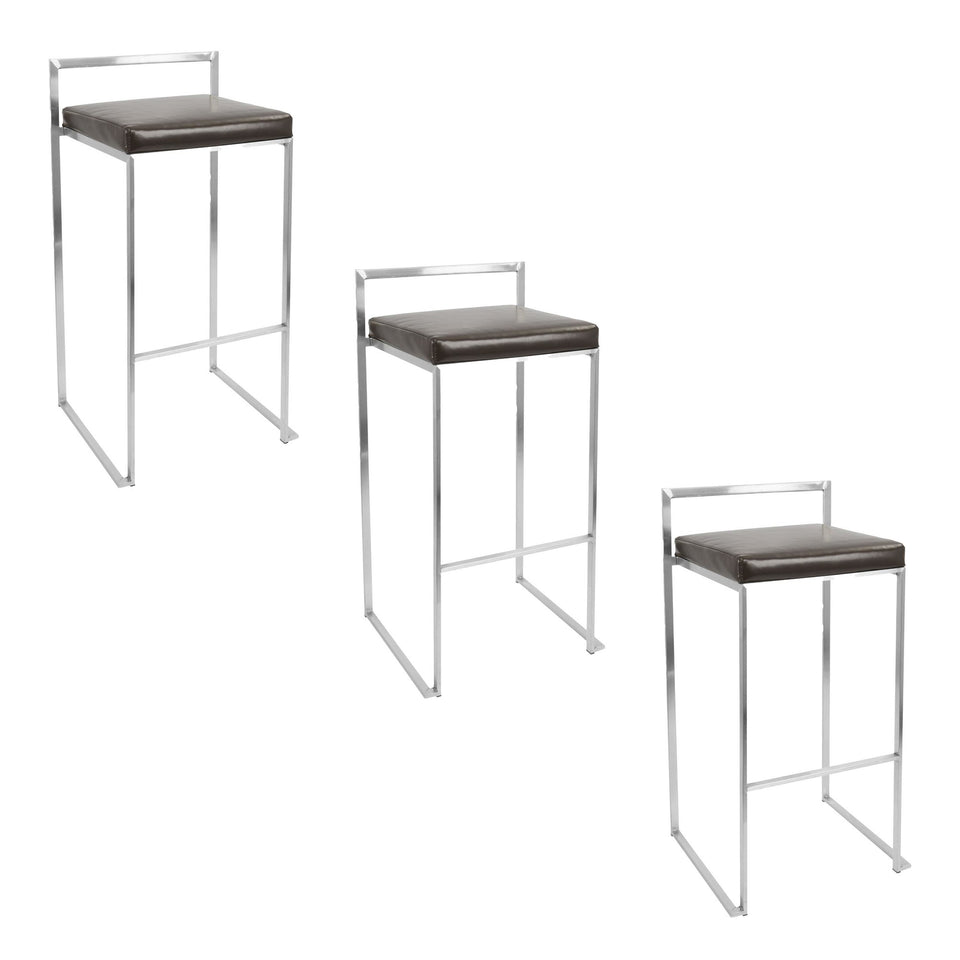 Fuji Stacker 30" Fixed-Height Barstool - Set of 3