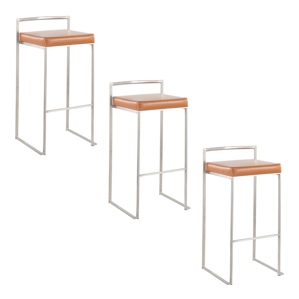 Fuji Stacker 30" Fixed-Height Barstool - Set of 3