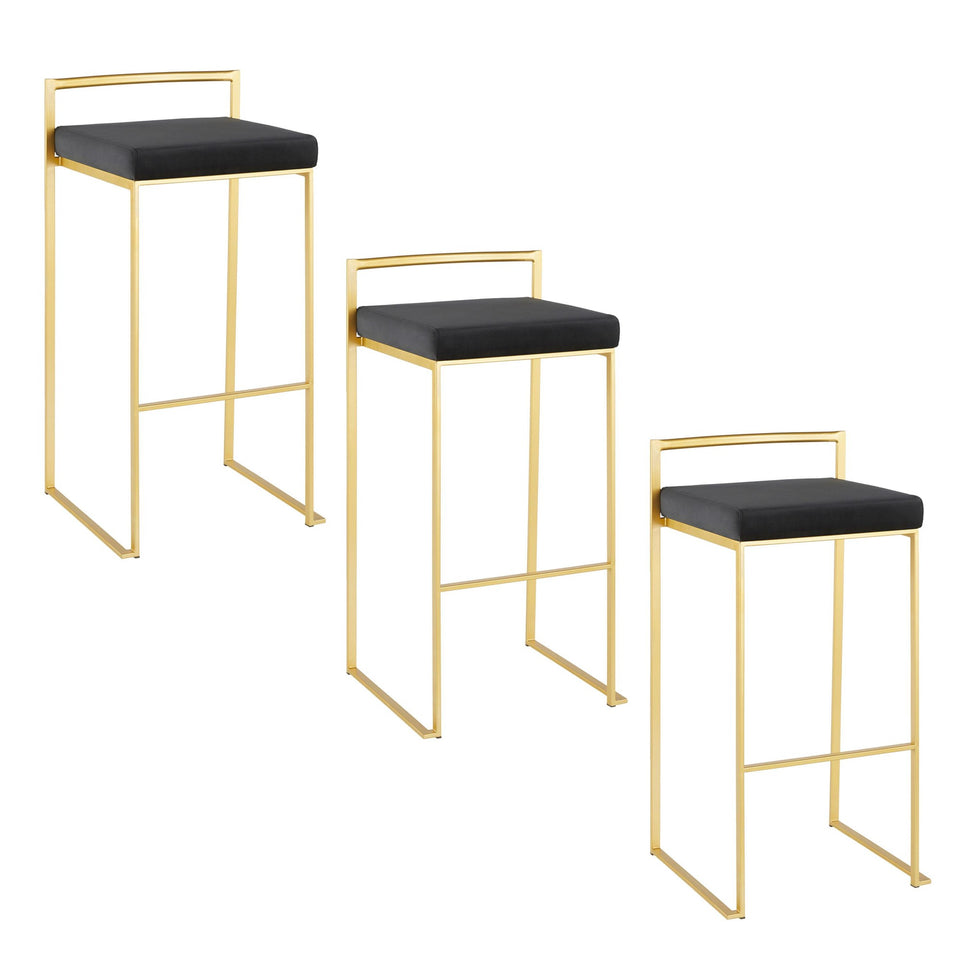 Fuji Stacker 30" Fixed-Height Barstool - Set of 3
