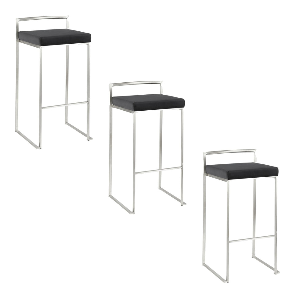 Fuji Stacker 30" Fixed-Height Barstool - Set of 3
