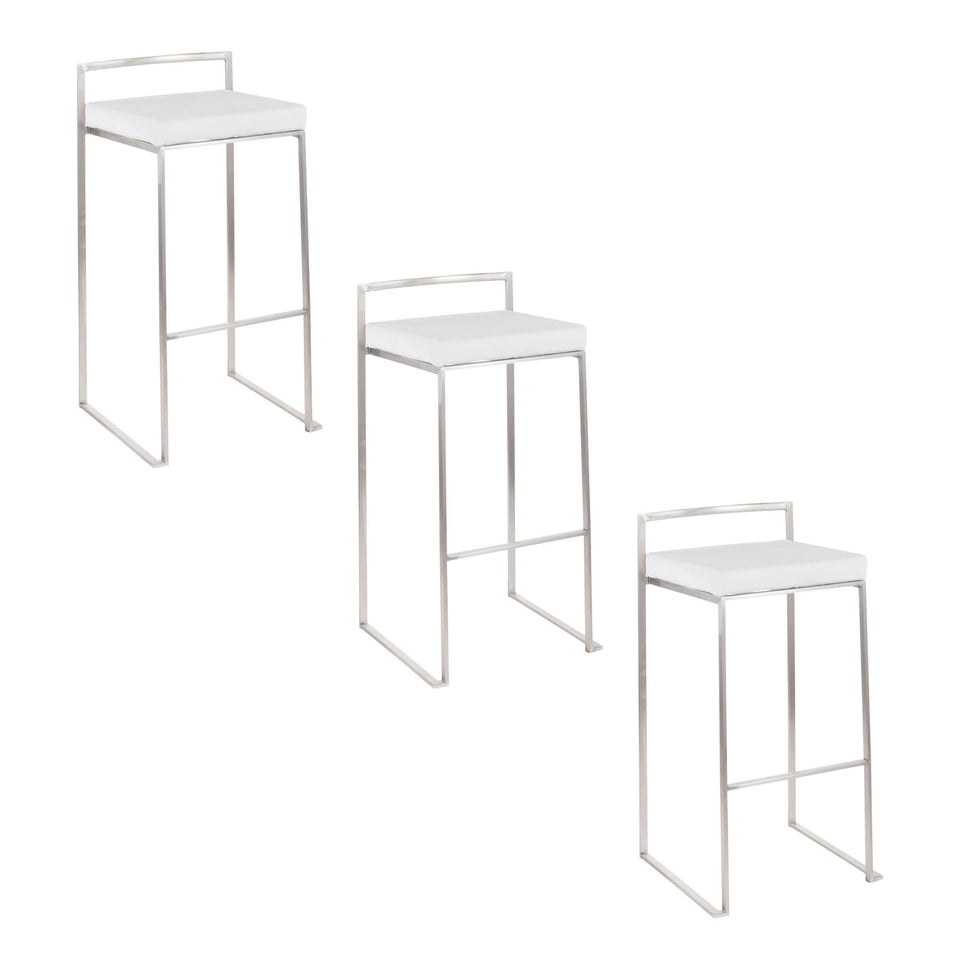 Fuji Stacker 30" Fixed-Height Barstool - Set of 3