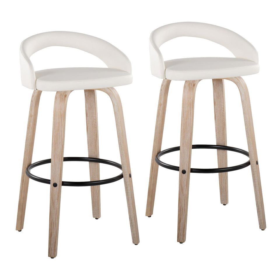 Grotto Upholstered 30" Fixed-Height Barstool - Set of 2
