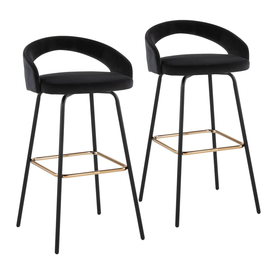 Grotto Upholstered 30" Fixed-Height Barstool - Set of 2