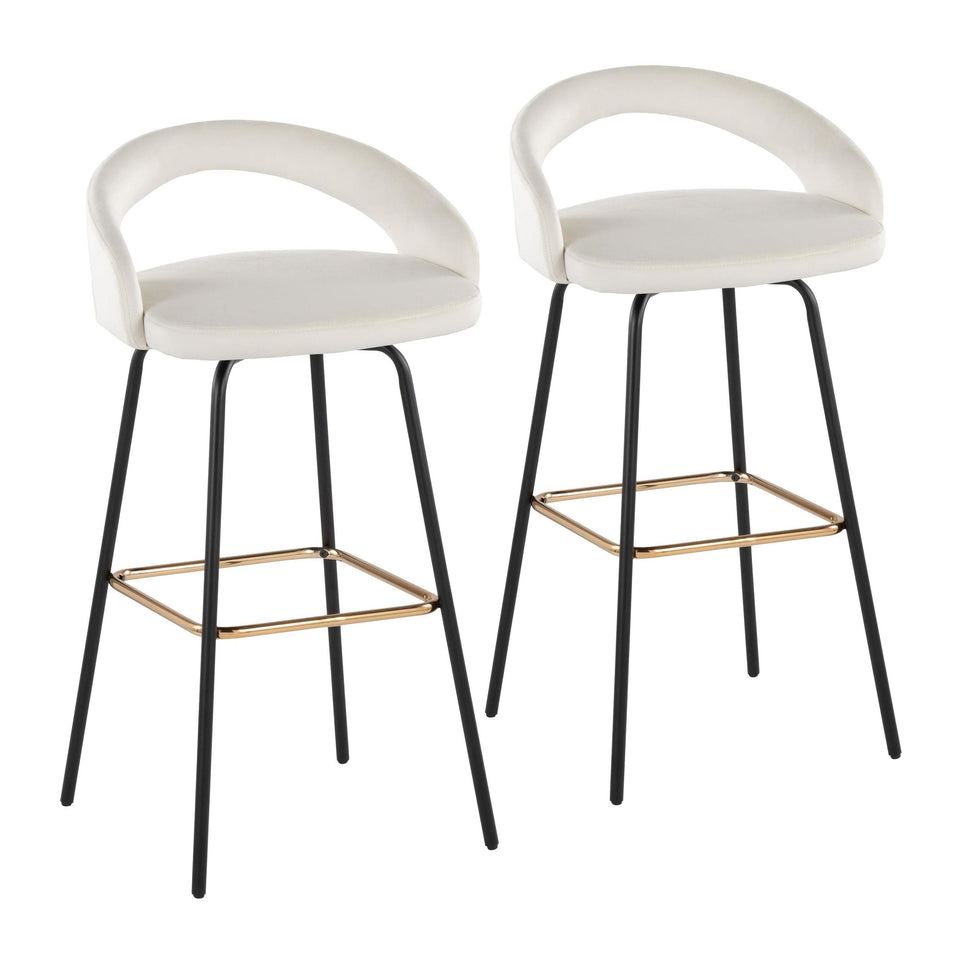 Grotto Upholstered 30" Fixed-Height Barstool - Set of 2