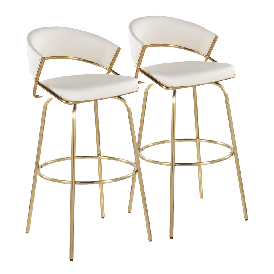 Jie 30" Fixed-Height Barstool - Set of 2