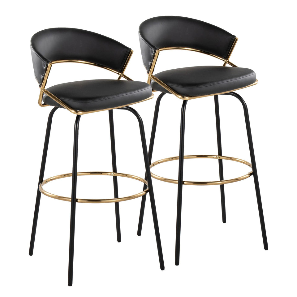 Jie 30" Fixed-Height Barstool - Set of 2