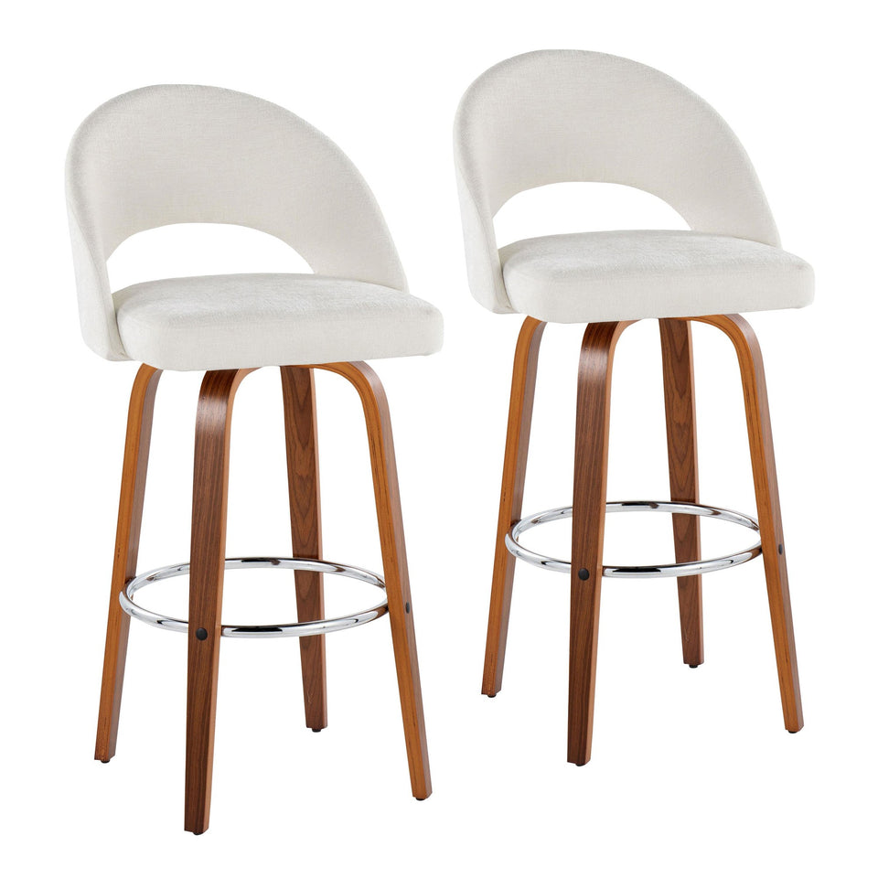 Renee Upholstered 30" Fixed-Height Barstool - Set of 2