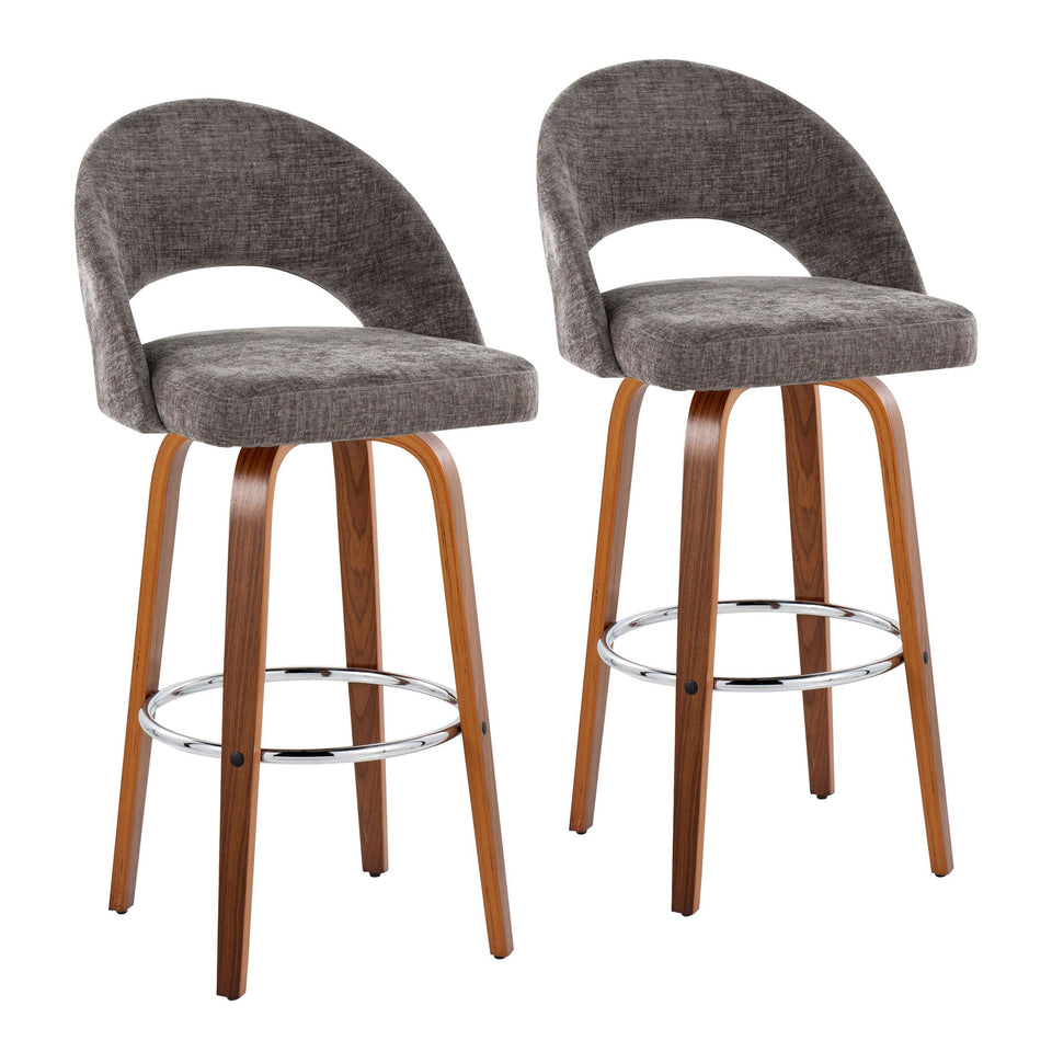 Renee Upholstered 30" Fixed-Height Barstool - Set of 2