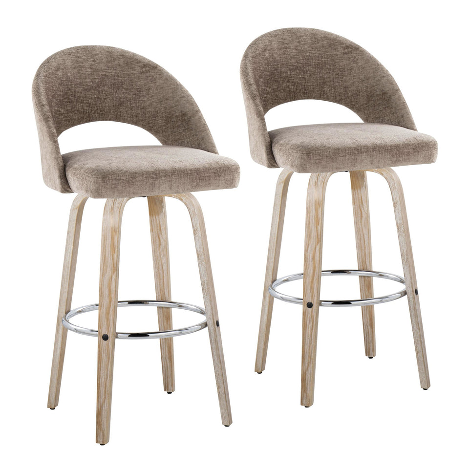 Renee Upholstered 30" Fixed-Height Barstool - Set of 2