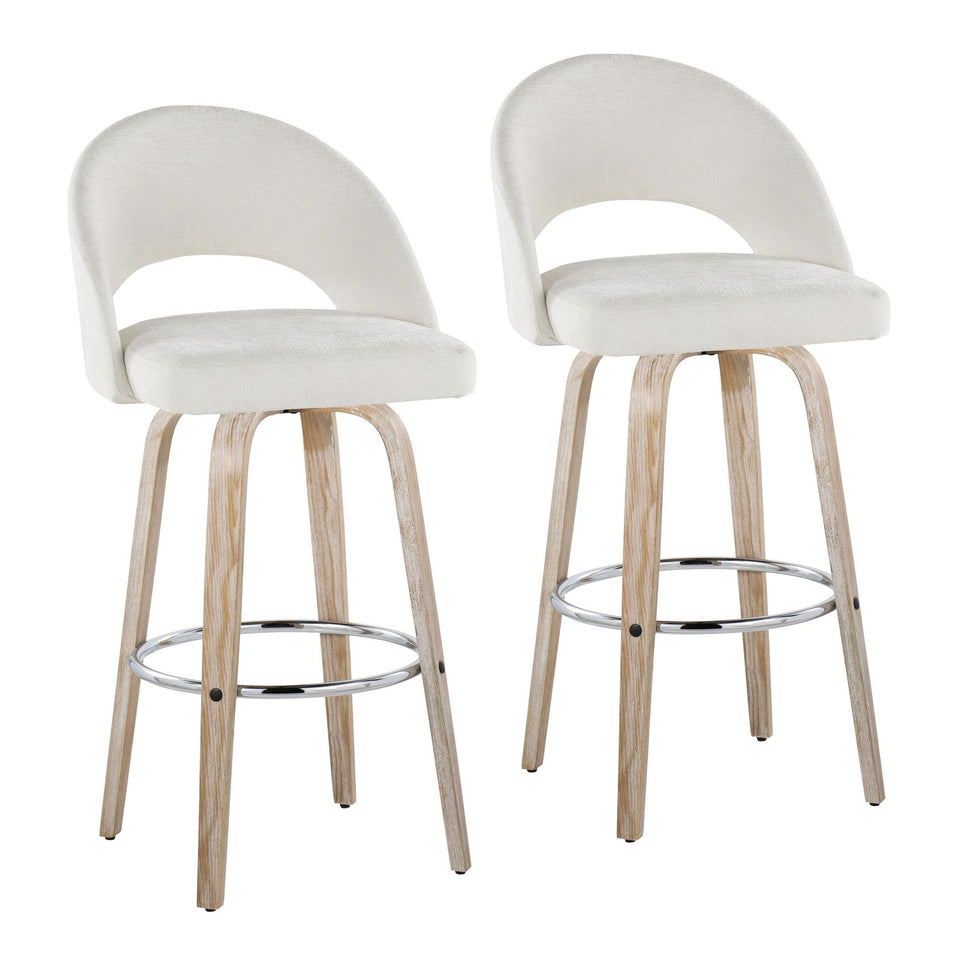 Renee Upholstered 30" Fixed-Height Barstool - Set of 2