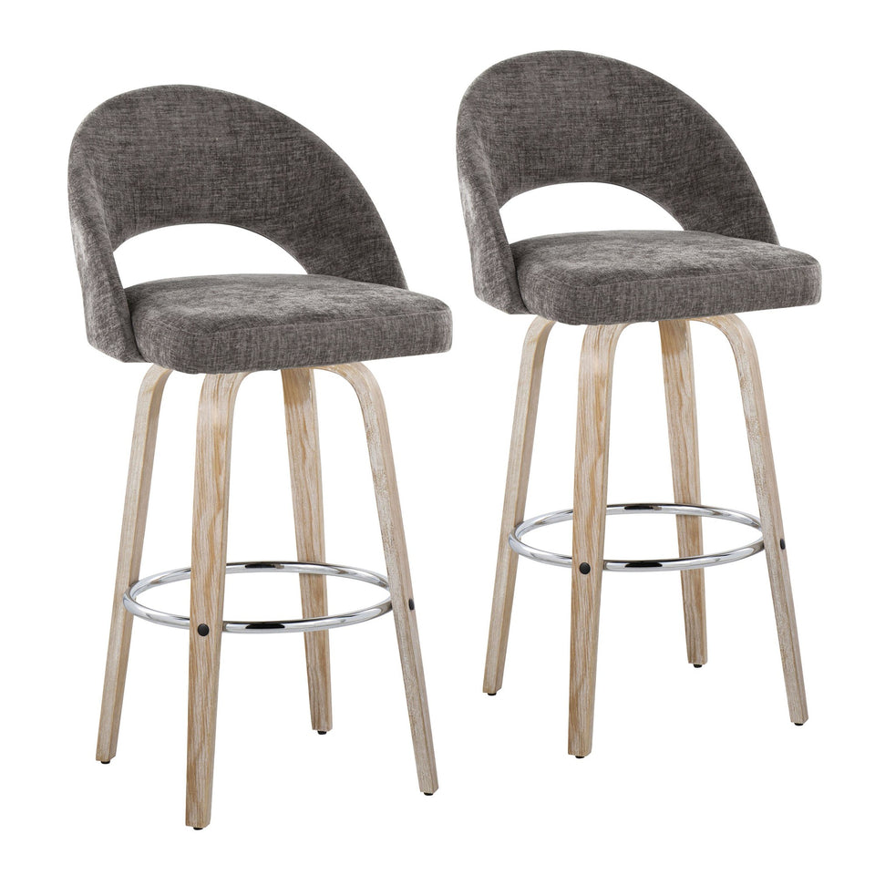 Renee Upholstered 30" Fixed-Height Barstool - Set of 2
