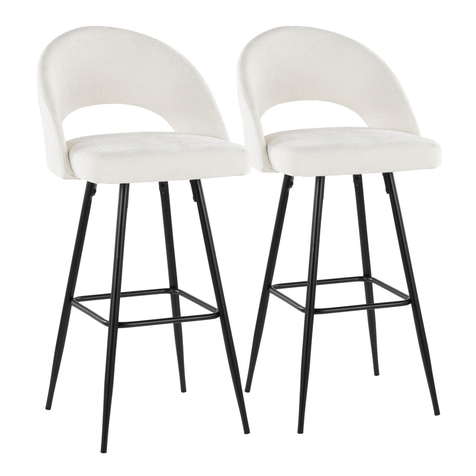 Renee Upholstered 30" Fixed-Height Barstool - Set of 2