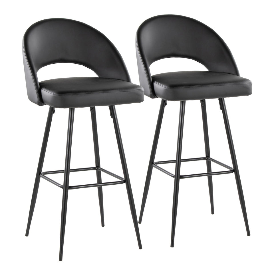 Renee Upholstered 30" Fixed-Height Barstool - Set of 2