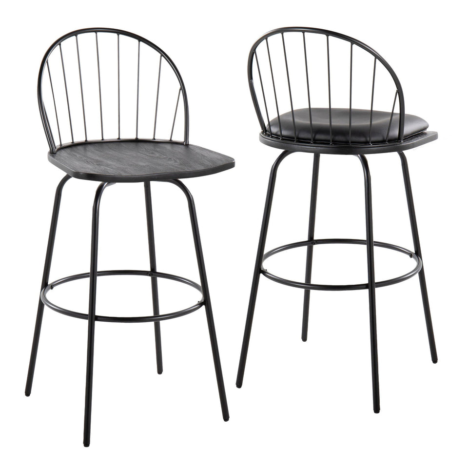 Riley Claire 30" Fixed-Height Barstool - Set of 2
