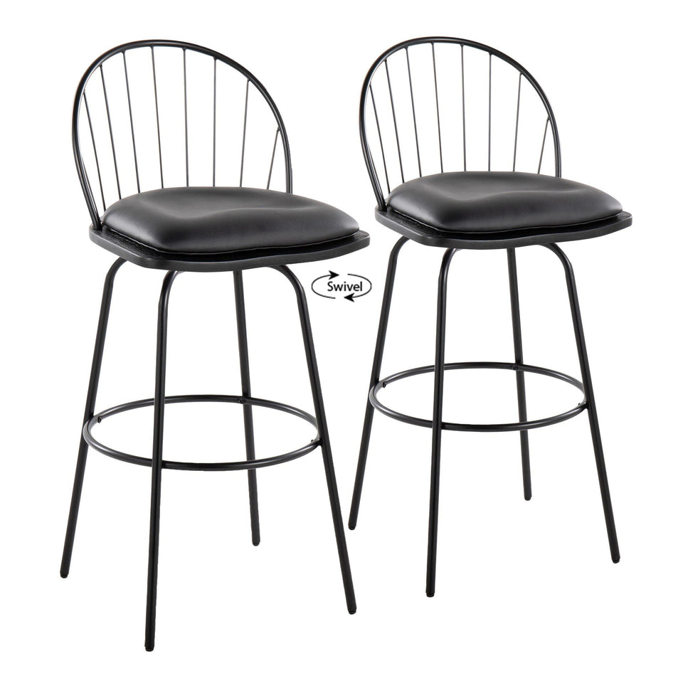 Riley Claire 30" Fixed-Height Barstool - Set of 2