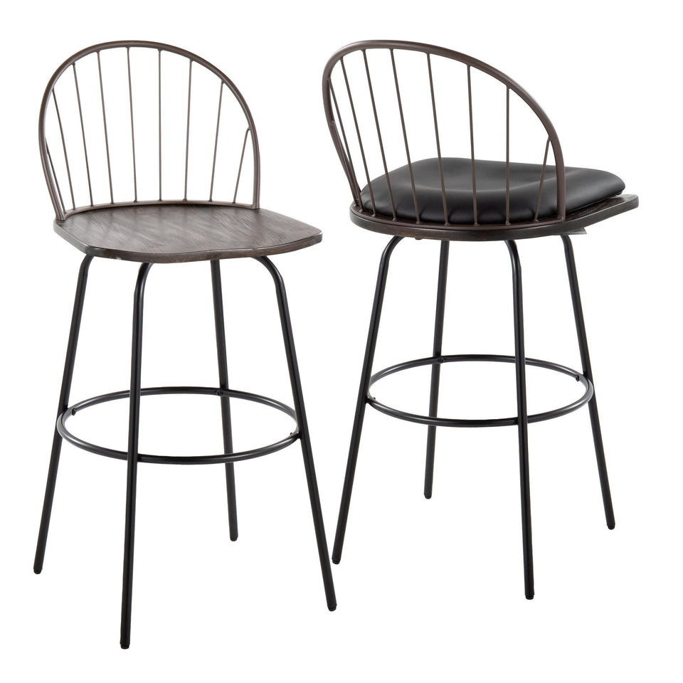 Riley Claire 30" Fixed-Height Barstool - Set of 2