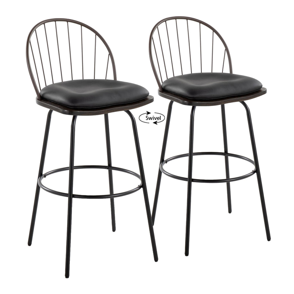 Riley Claire 30" Fixed-Height Barstool - Set of 2