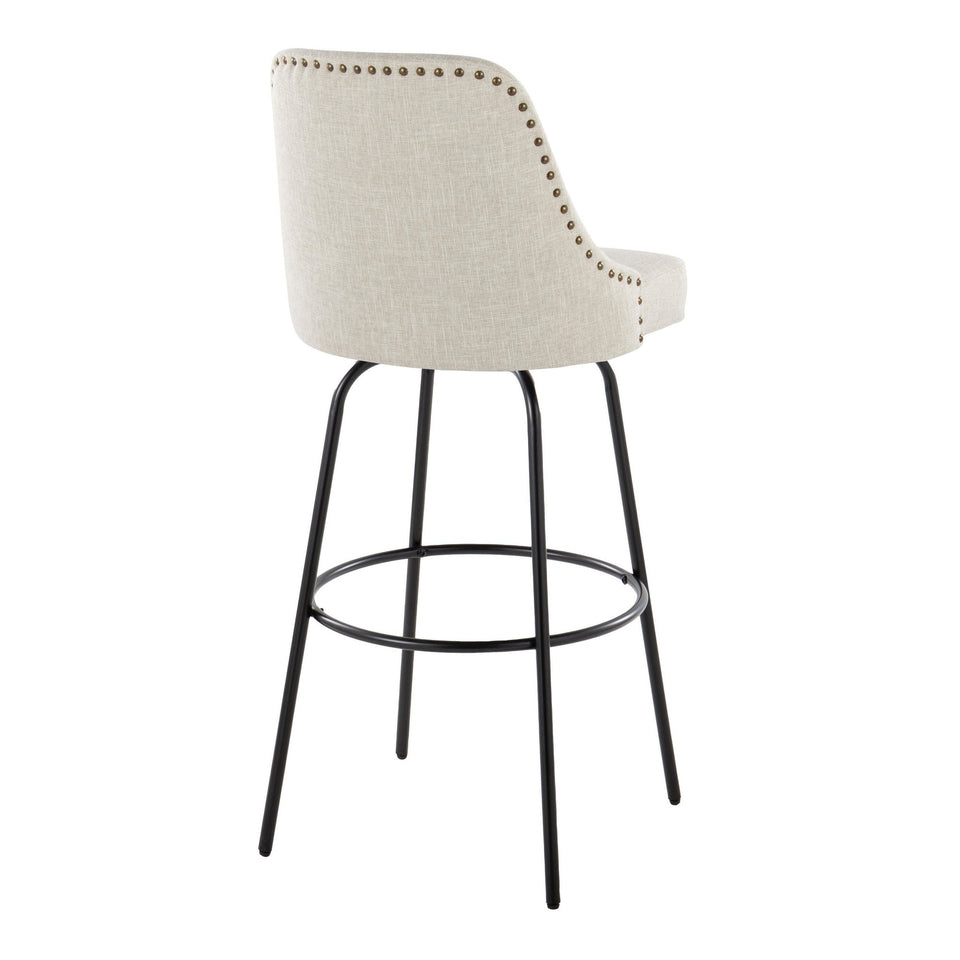 Studded Marcel 30" Fixed-Height Barstool - Set of 2