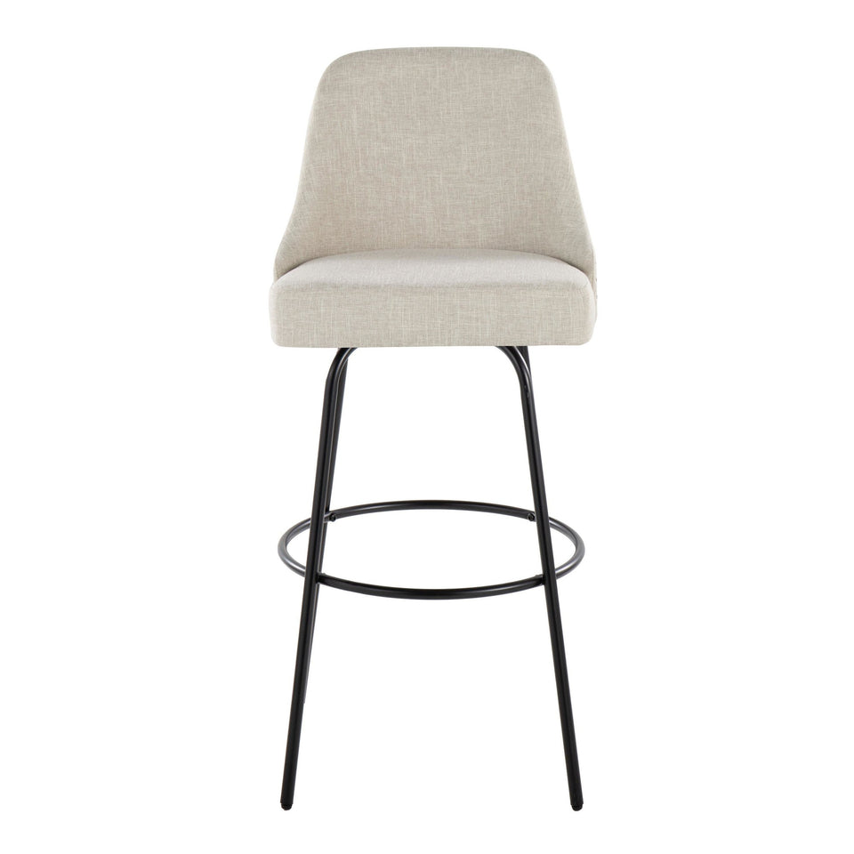Studded Marcel 30" Fixed-Height Barstool - Set of 2