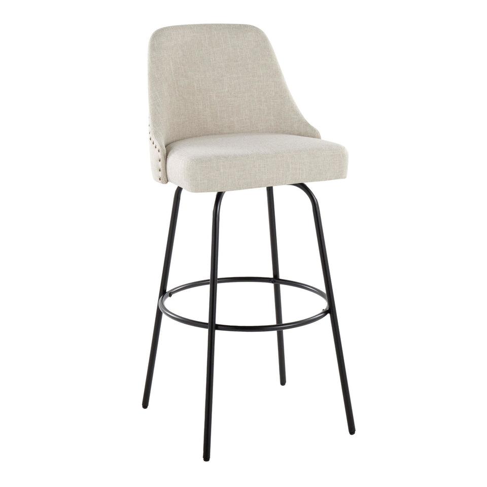 Studded Marcel 30" Fixed-Height Barstool - Set of 2