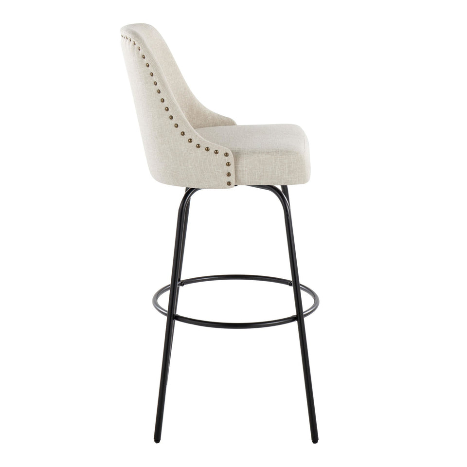 Studded Marcel 30" Fixed-Height Barstool - Set of 2