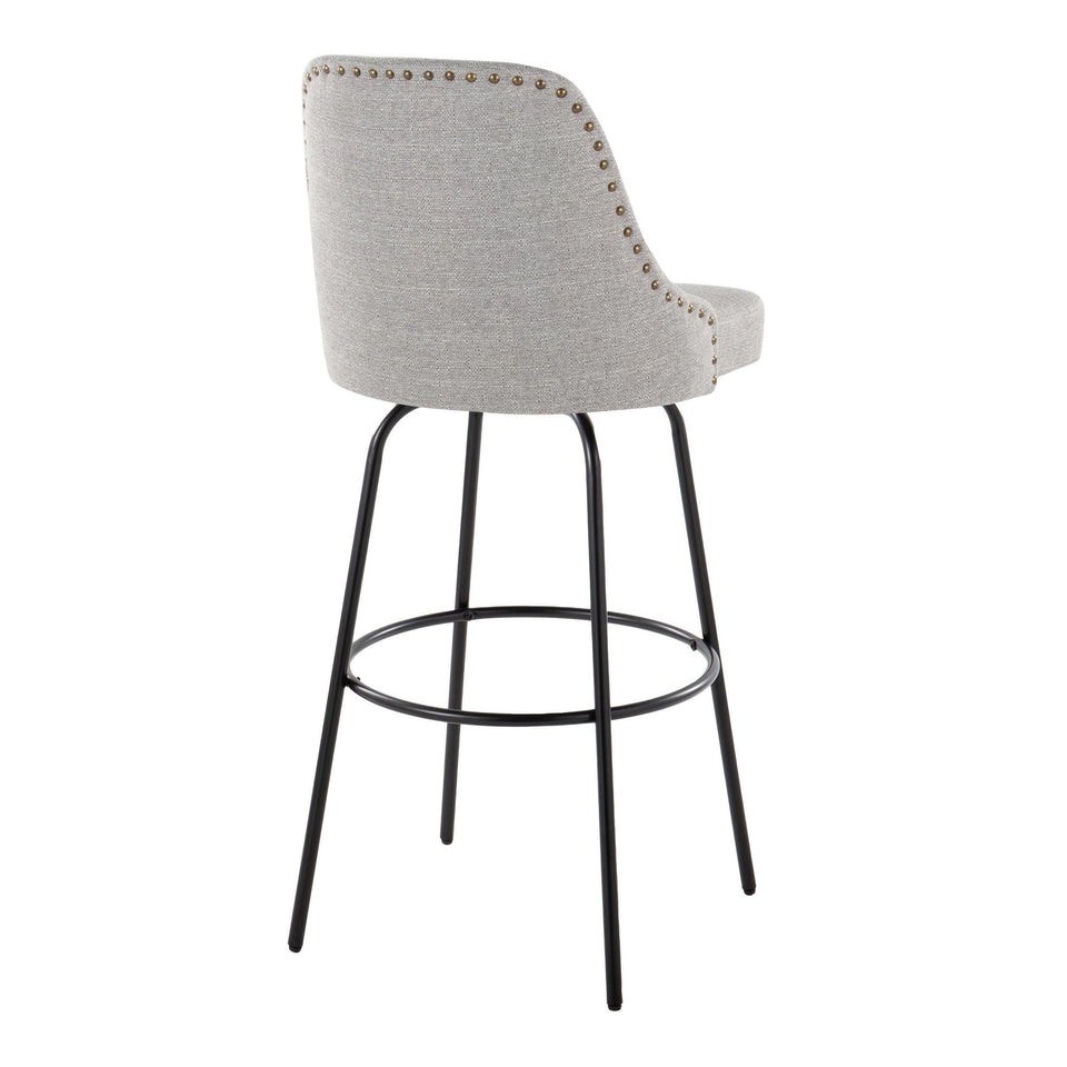 Studded Marcel 30" Fixed-Height Barstool - Set of 2