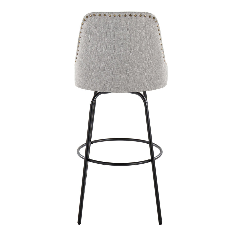 Studded Marcel 30" Fixed-Height Barstool - Set of 2