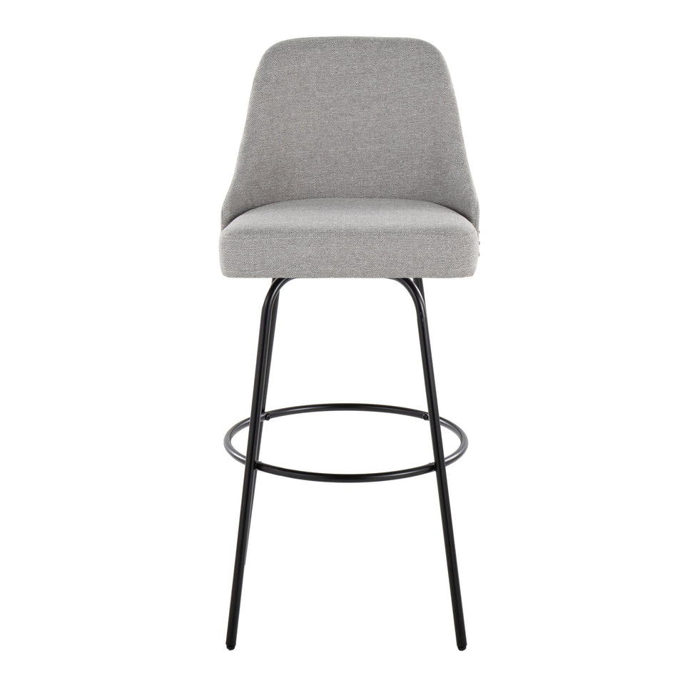 Studded Marcel 30" Fixed-Height Barstool - Set of 2