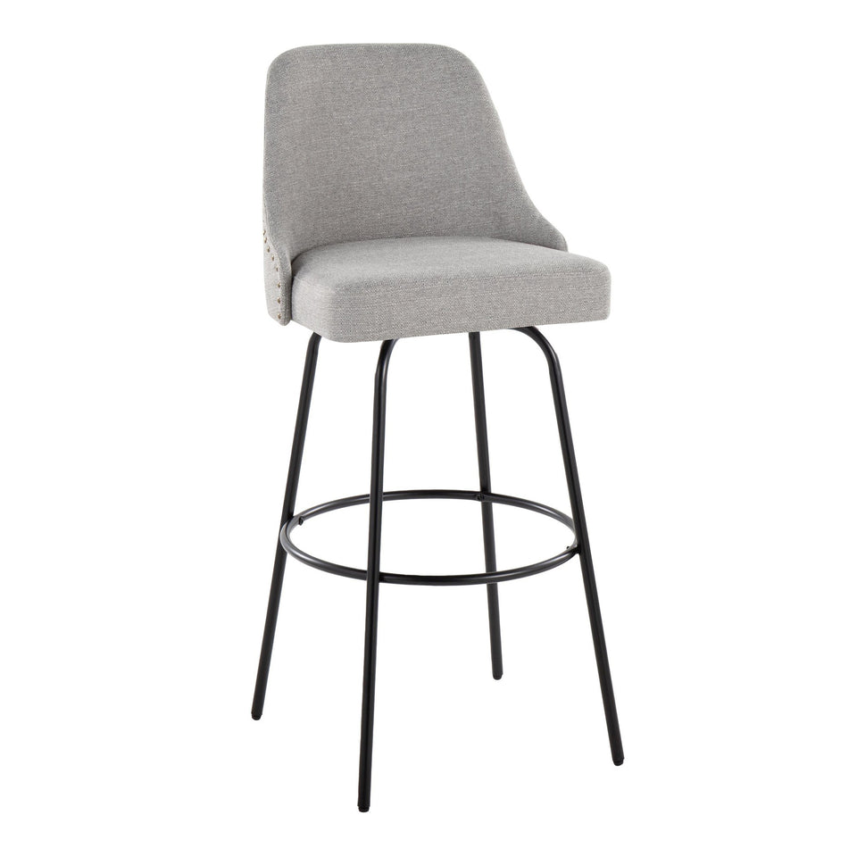 Studded Marcel 30" Fixed-Height Barstool - Set of 2
