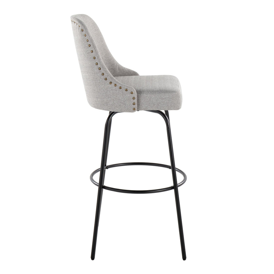 Studded Marcel 30" Fixed-Height Barstool - Set of 2