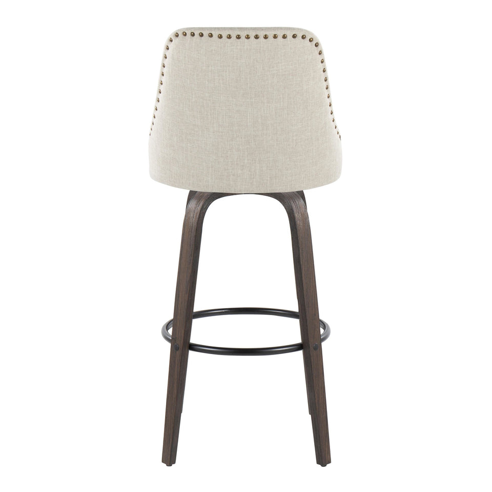 Studded Marcel 30" Fixed-Height Barstool - Set of 2