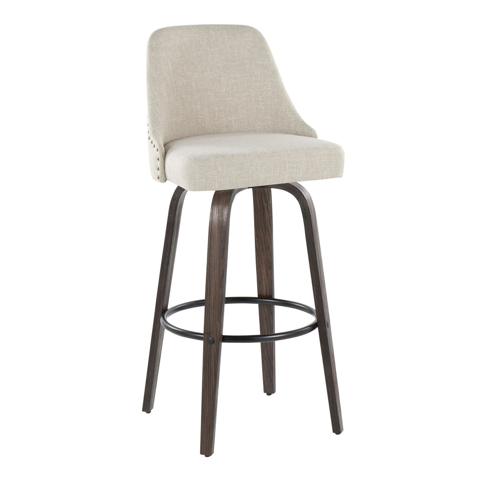 Studded Marcel 30" Fixed-Height Barstool - Set of 2