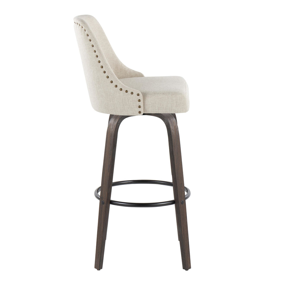 Studded Marcel 30" Fixed-Height Barstool - Set of 2