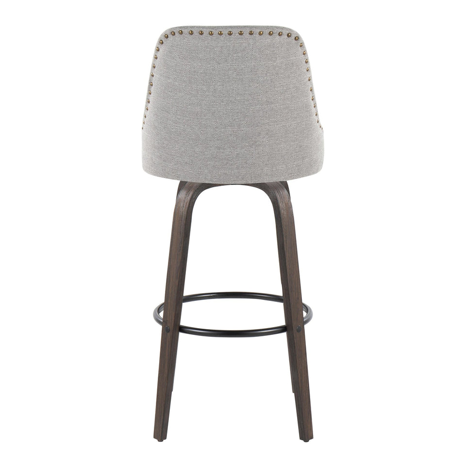 Studded Marcel 30" Fixed-Height Barstool - Set of 2