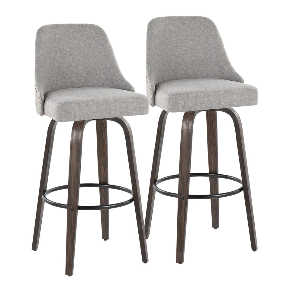 Studded Marcel 30" Fixed-Height Barstool - Set of 2