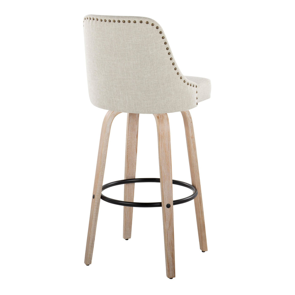 Studded Marcel 30" Fixed-Height Barstool - Set of 2
