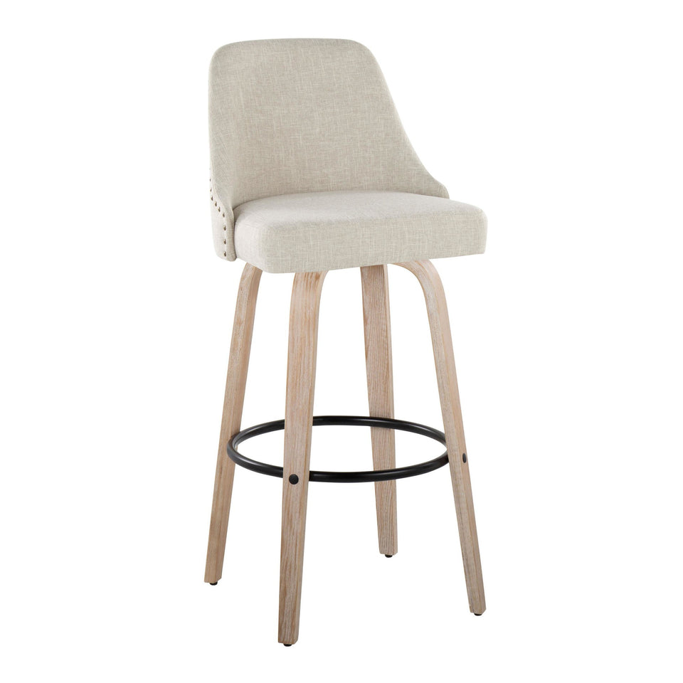 Studded Marcel 30" Fixed-Height Barstool - Set of 2