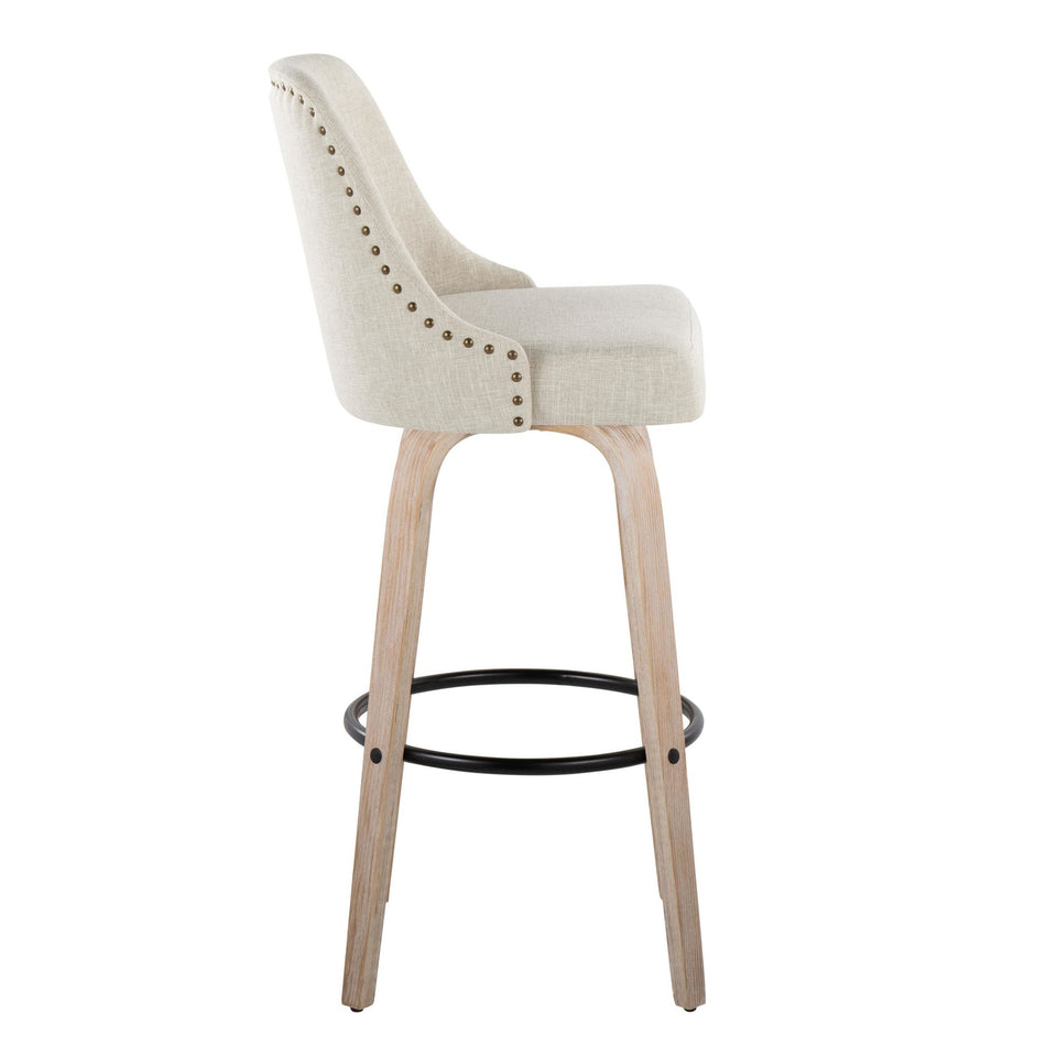 Studded Marcel 30" Fixed-Height Barstool - Set of 2