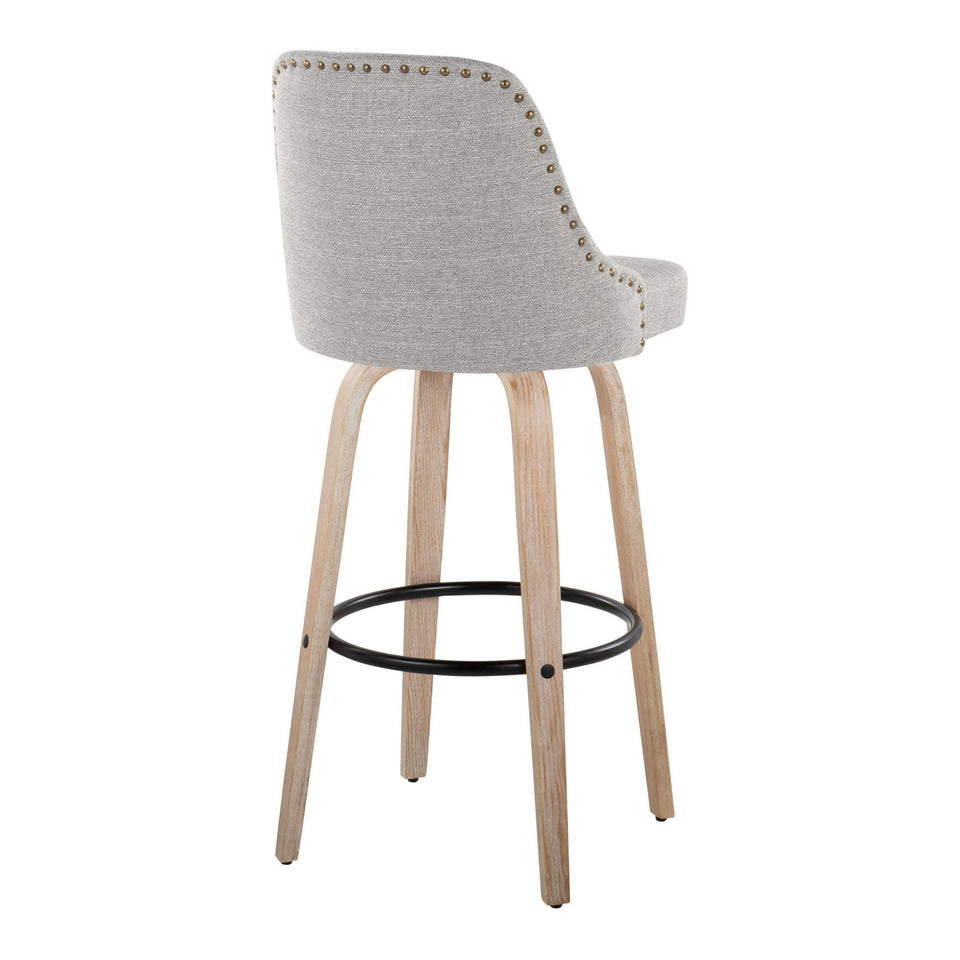 Studded Marcel 30" Fixed-Height Barstool - Set of 2