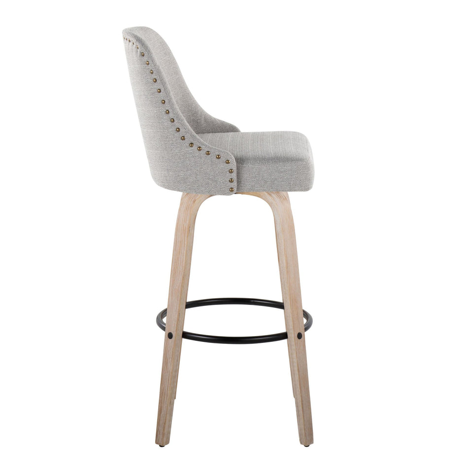 Studded Marcel 30" Fixed-Height Barstool - Set of 2
