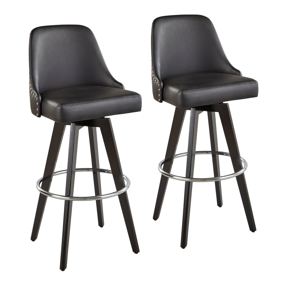 Studded Marcel 30" Fixed-Height Barstool - Set of 2