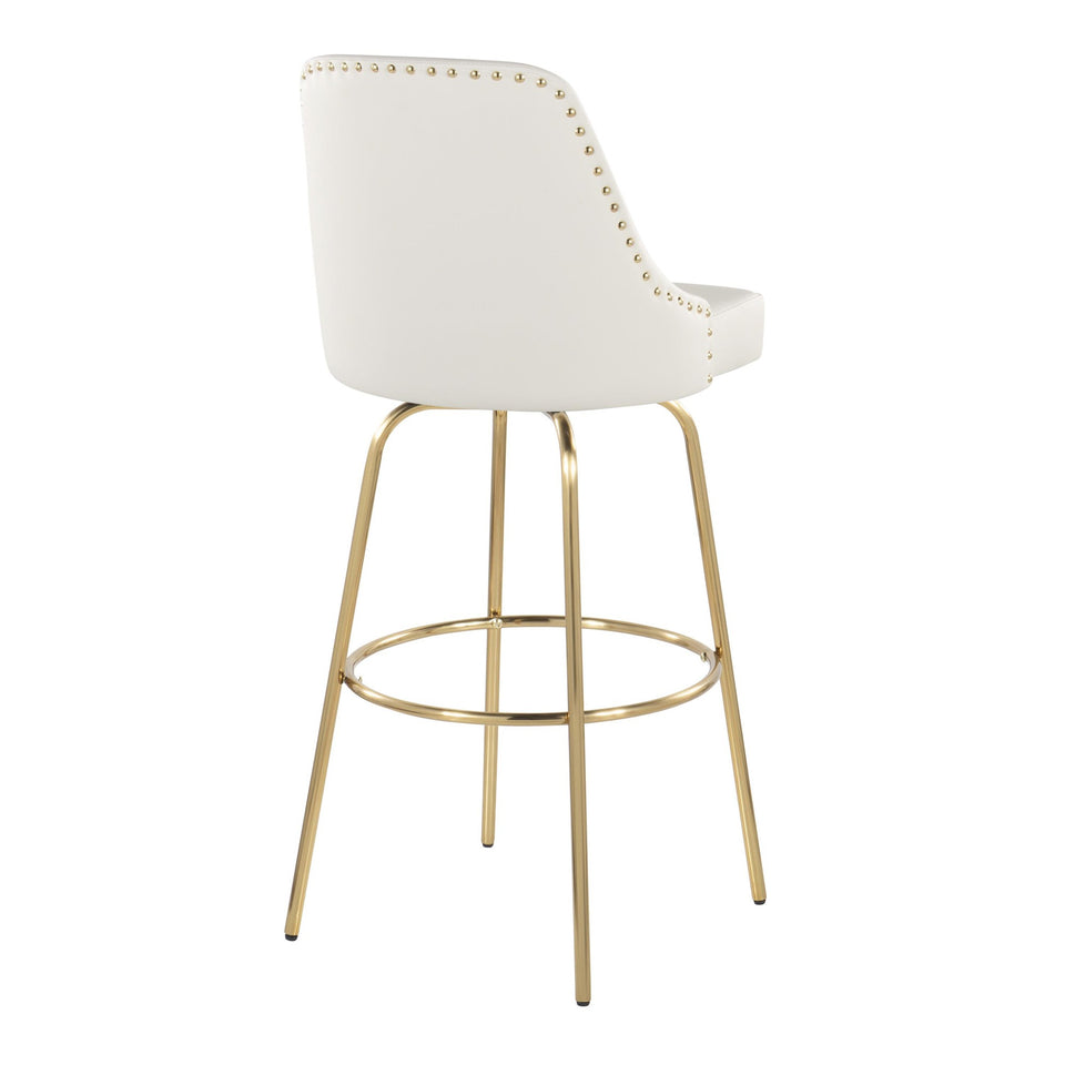 Studded Marcel 30" Fixed-Height Barstool - Set of 2