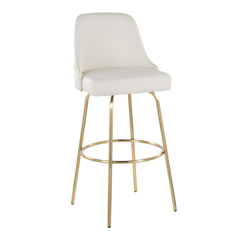 Studded Marcel 30" Fixed-Height Barstool - Set of 2