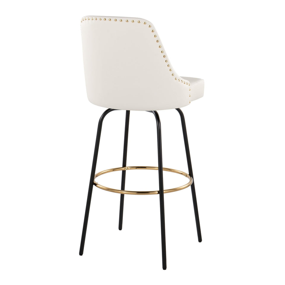 Studded Marcel 30" Fixed-Height Barstool - Set of 2