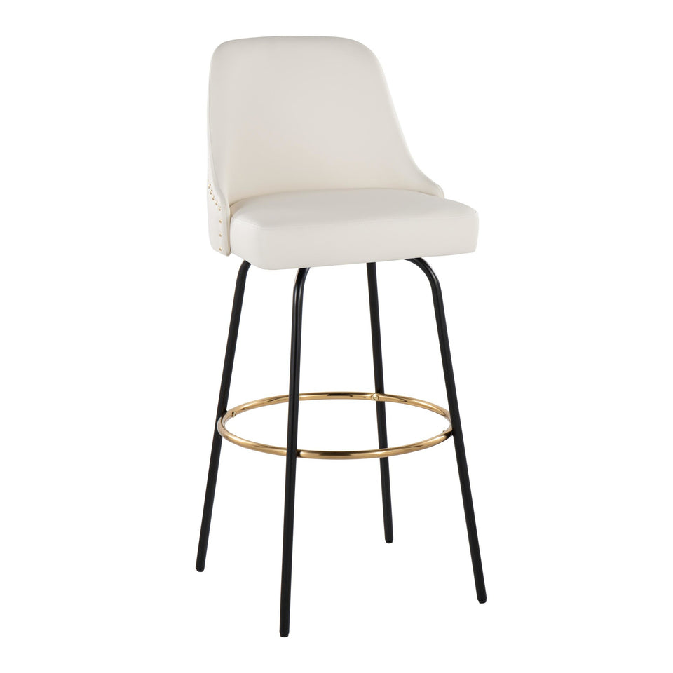 Studded Marcel 30" Fixed-Height Barstool - Set of 2