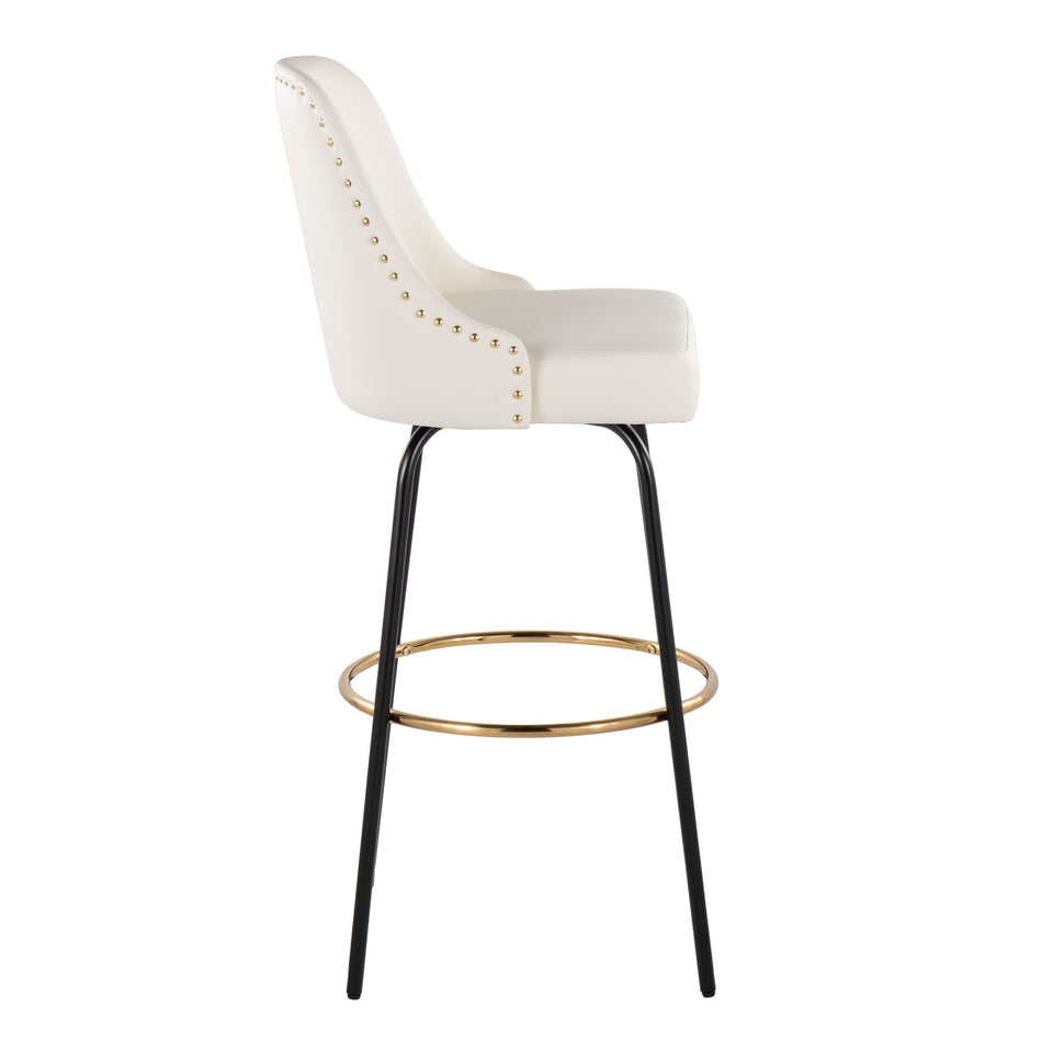 Studded Marcel 30" Fixed-Height Barstool - Set of 2