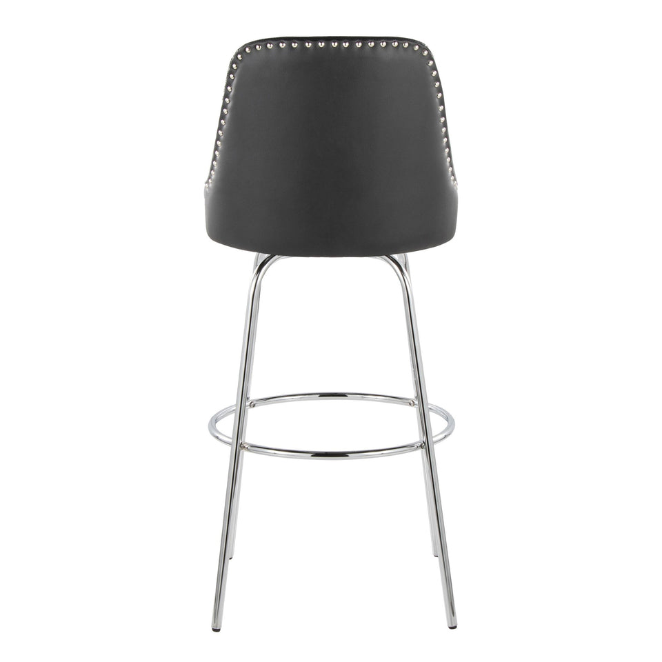 Studded Marcel 30" Fixed-Height Barstool - Set of 2