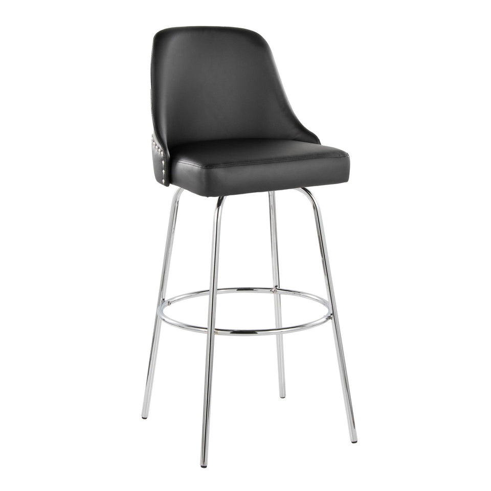 Studded Marcel 30" Fixed-Height Barstool - Set of 2