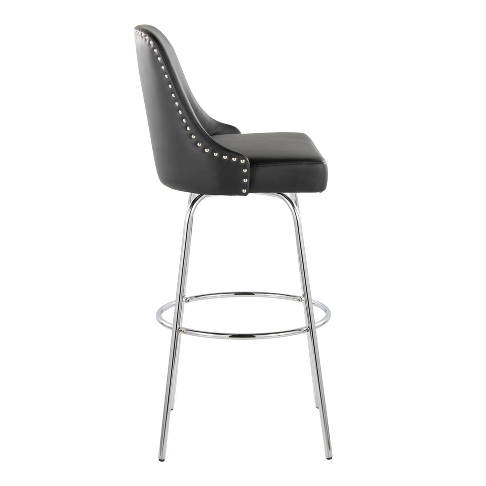 Studded Marcel 30" Fixed-Height Barstool - Set of 2